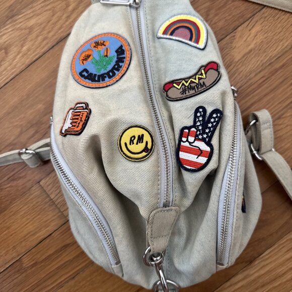 Rebecca Minkoff Denim Backpack with Cute Groovy Patches - Picture 4 of 6